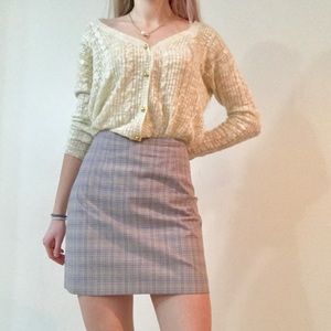 The Limited Lavender Purple Plaid Check Skirt
